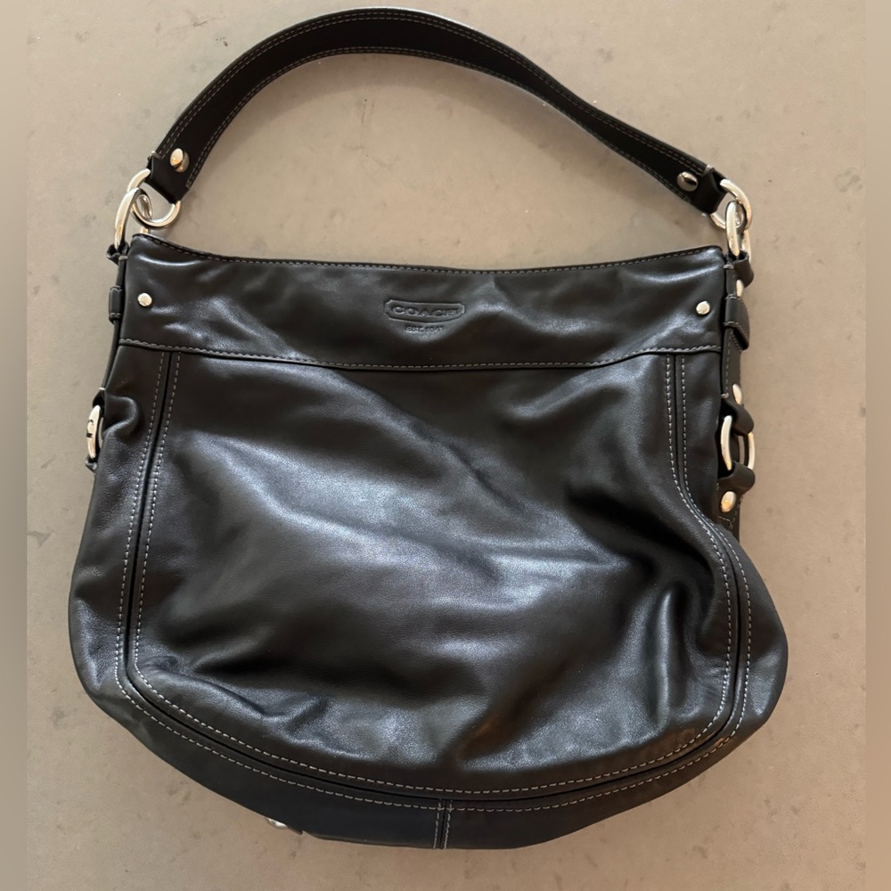 Coach Black Leather Shoulder Bag